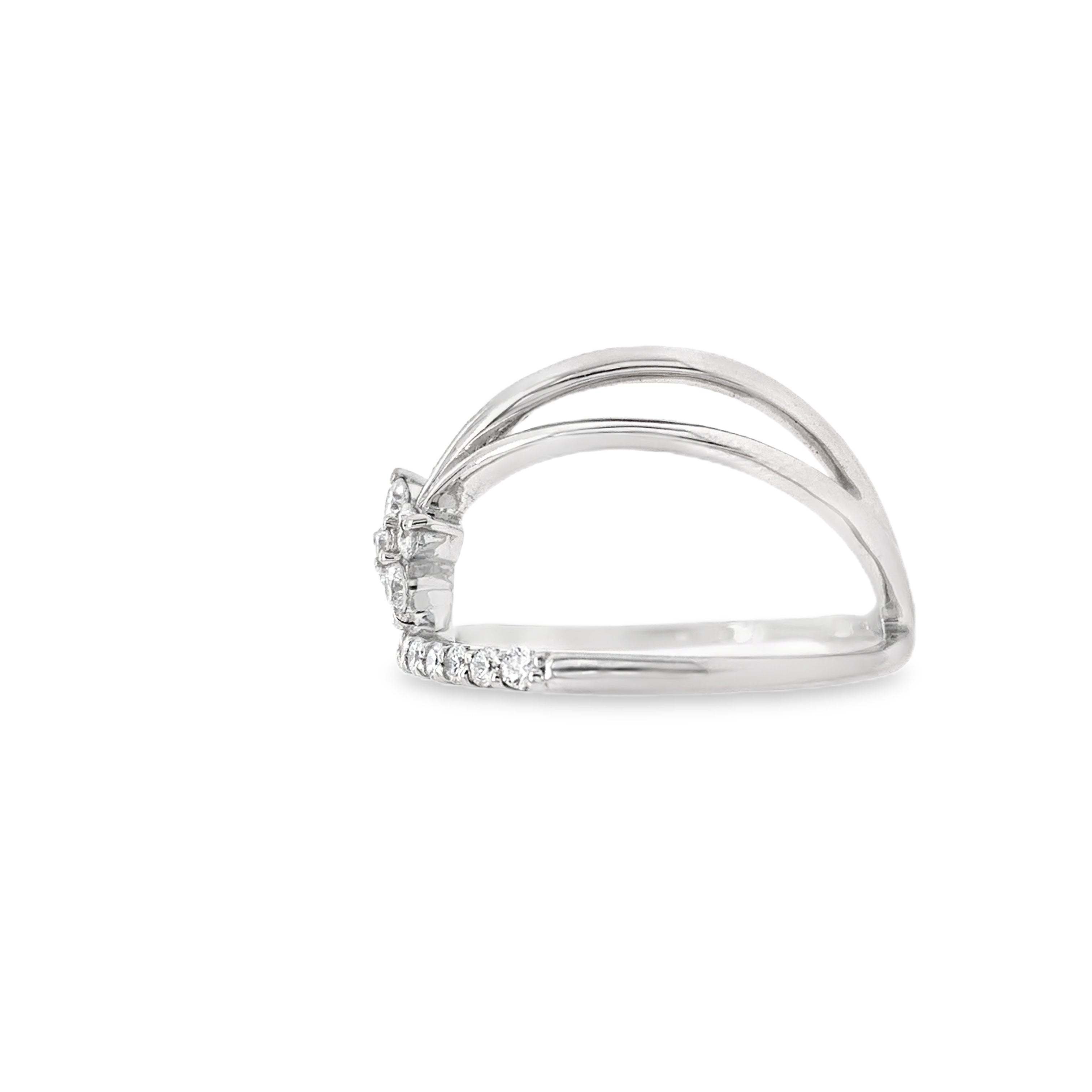 Flaired Flower Diamond Ring