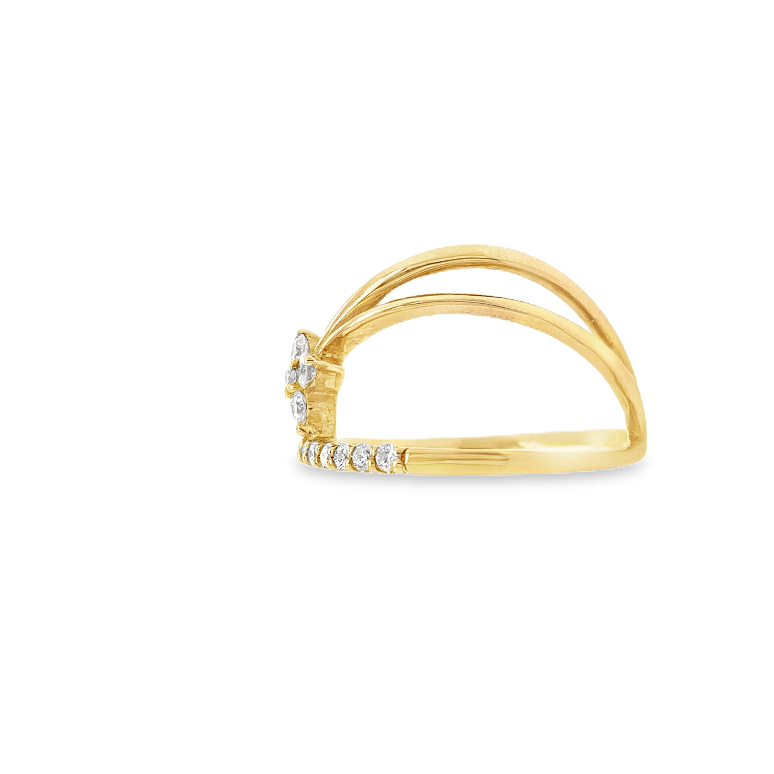 Flaired Flower Diamond Ring