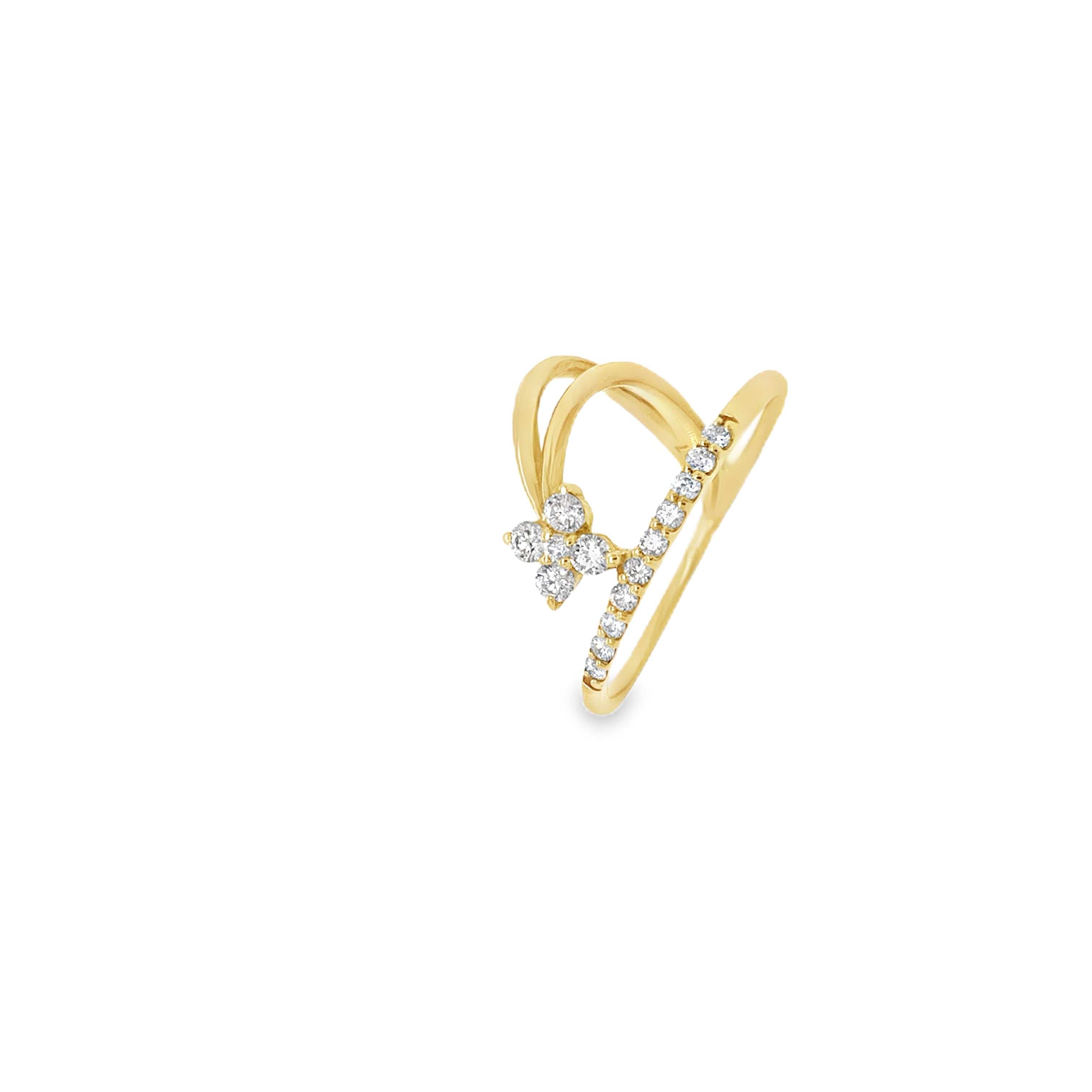 Flaired Flower Diamond Ring
