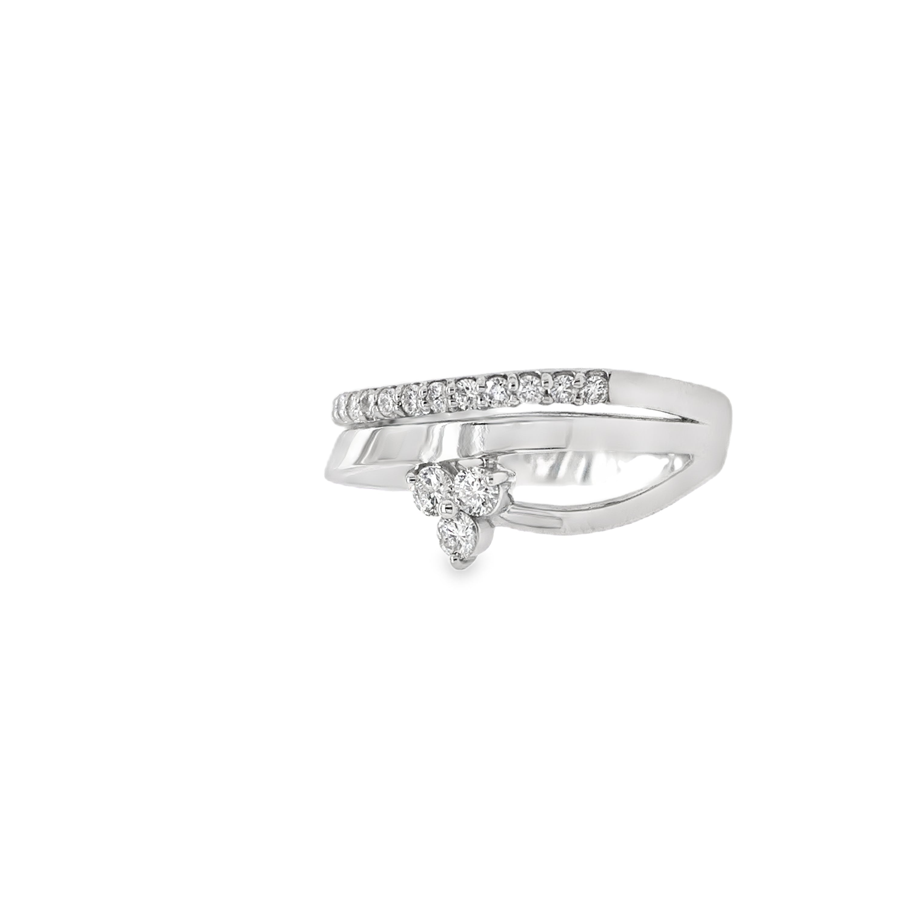Flaired Flower Diamond Ring