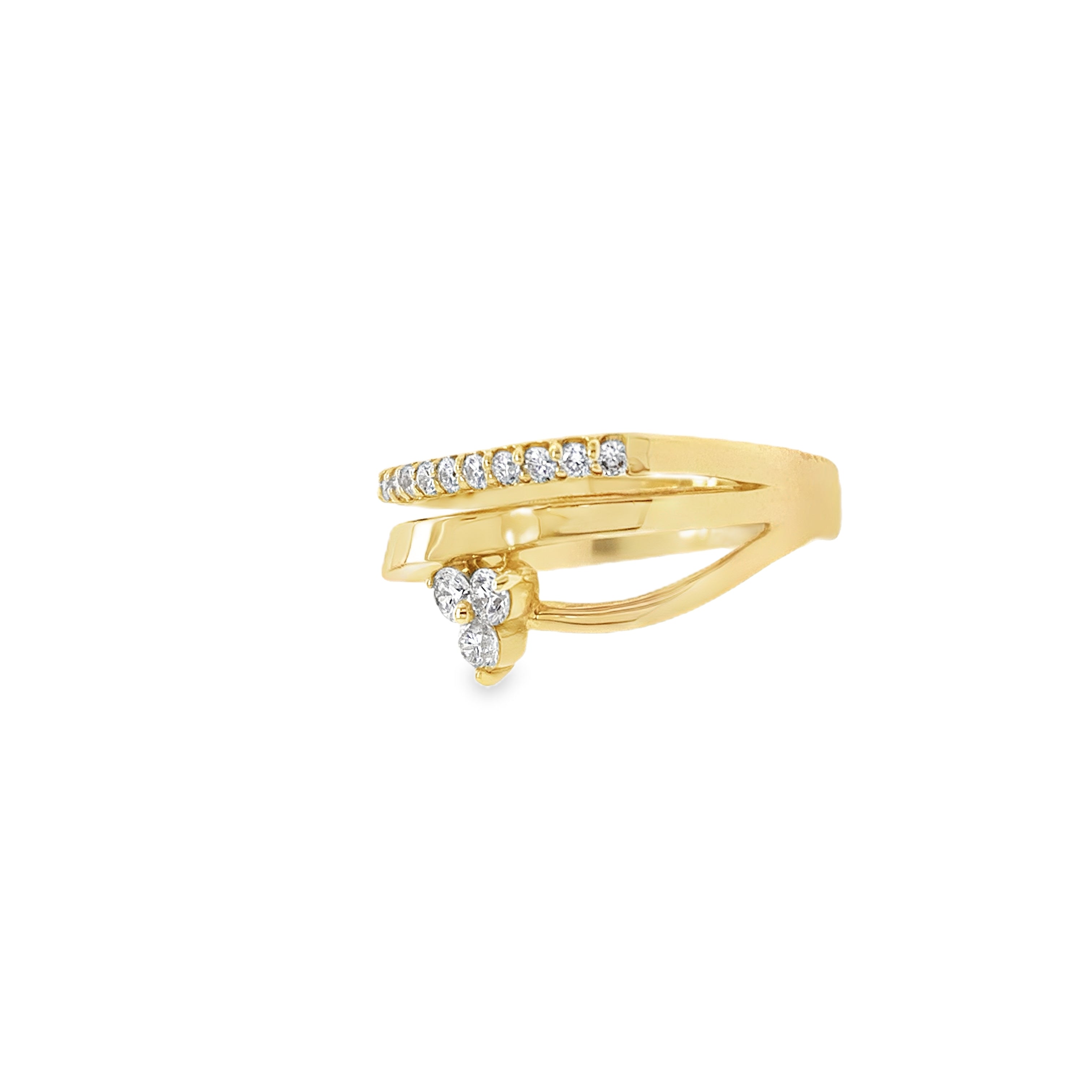 Flaired Flower Diamond Ring
