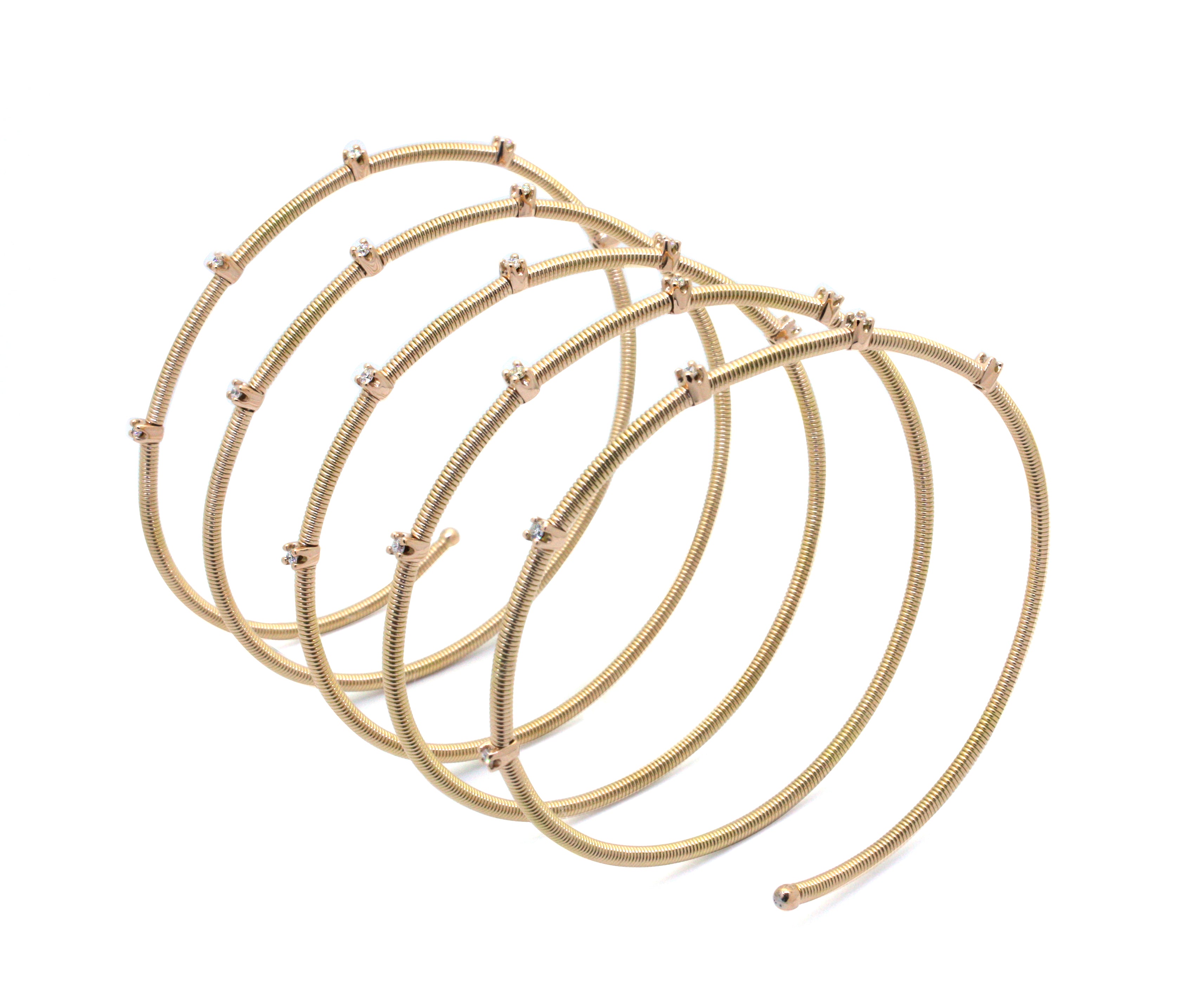 Gold Spiral Hoop Bracelets