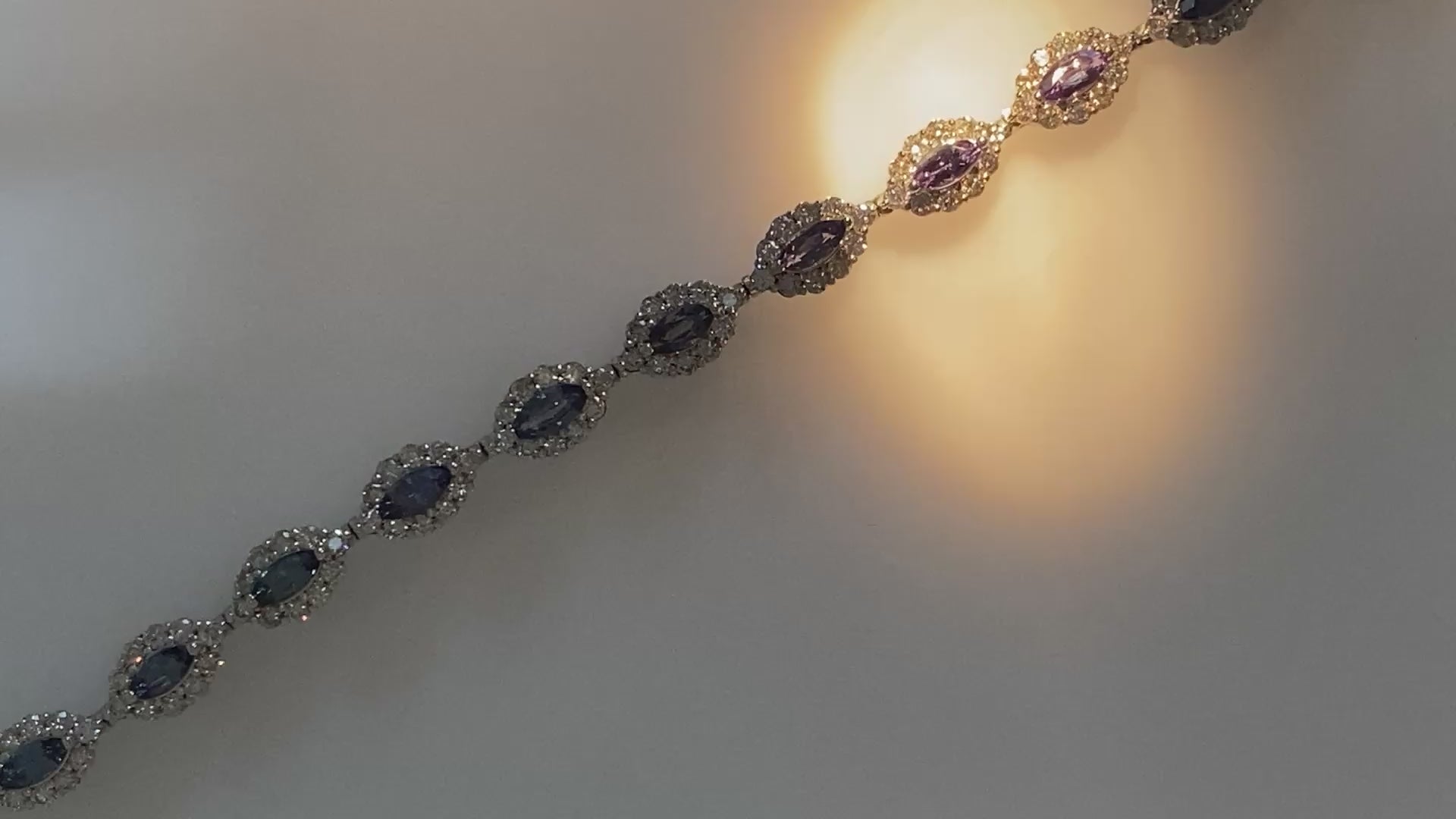 3.07ct Marquise-Cut Alexandrite & Diamond Platinum Bracelet